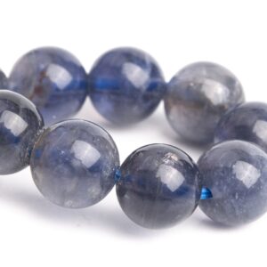 ONLY ONE 7-8MM Iolite Beads Gray Blue Bracelet Grade AA+ Genuine Natural Round Gemstone 6" (121189h-3104)