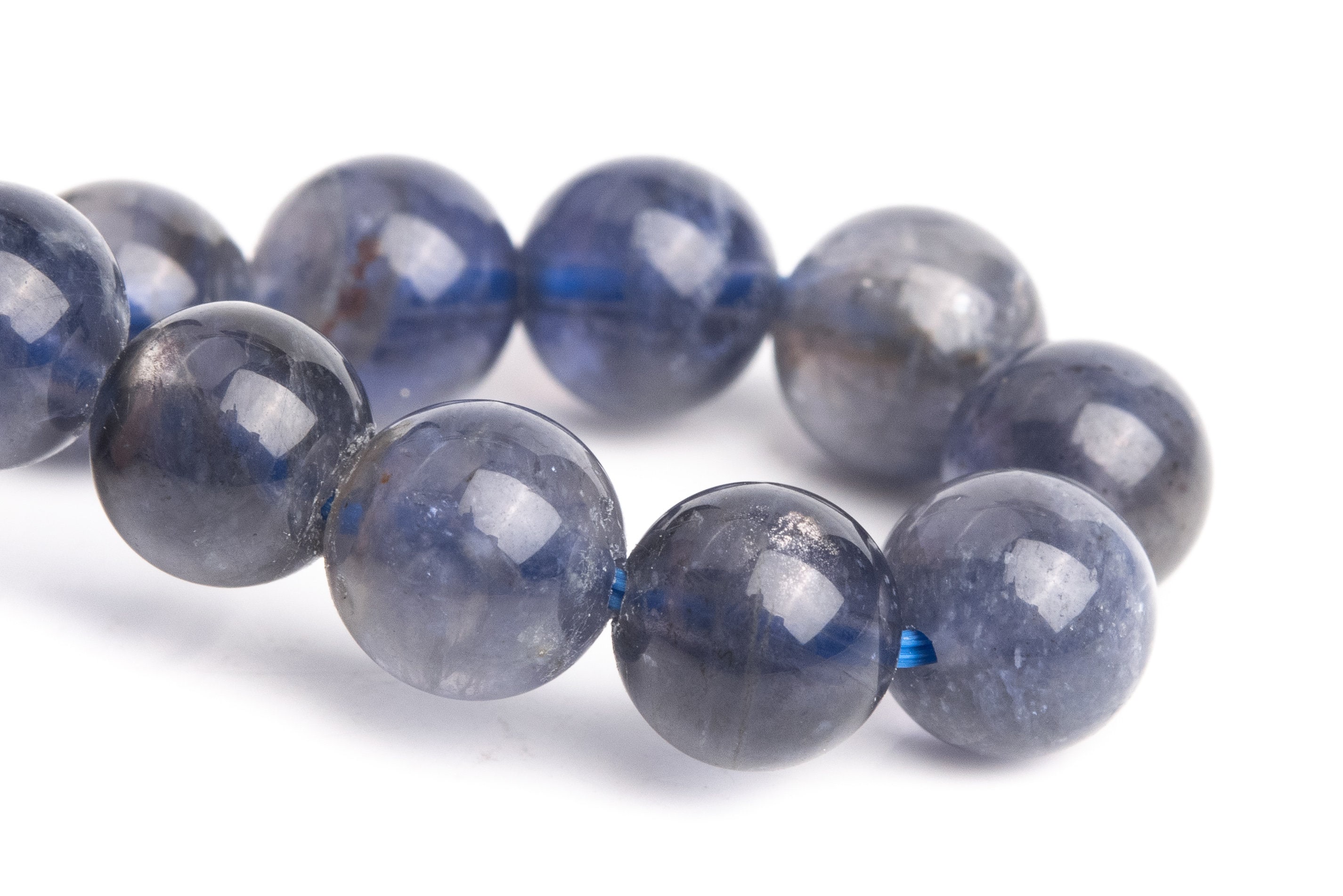 Only One 7-8mm Iolite Beads Gray Blue Bracelet Grade Aa+ Genuine Natural Round Gemstone 6" (121189h-3104) Only One 7-8mm Iolite Beads Gray Blue Bracelet Grade Aa+ Genuine Natural Round Gemstone 6" (121189h-3104)