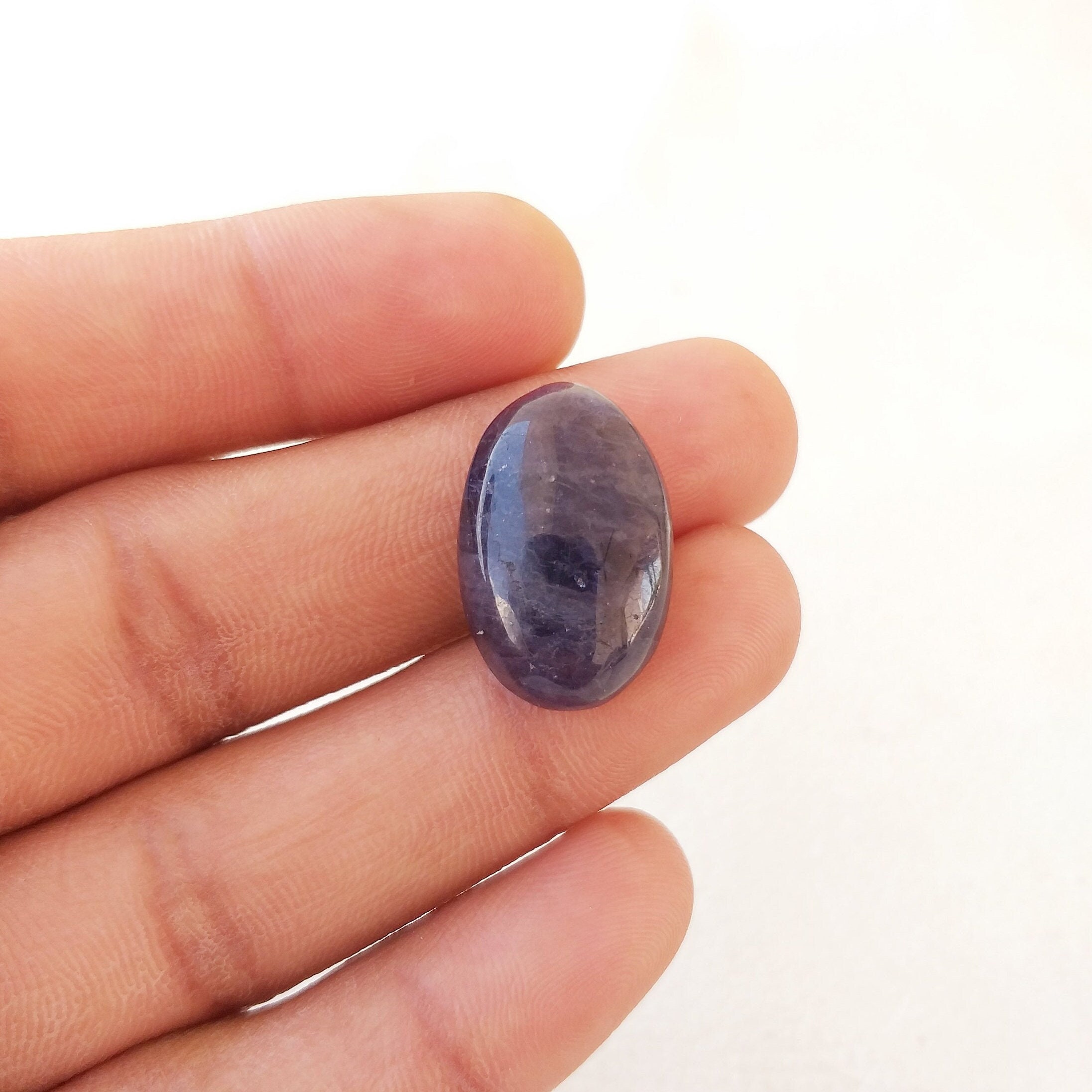 Iolite Cabochon: 20.3 Carat Oval Gemstone For Jewelry Making (23x15x8 Mm)