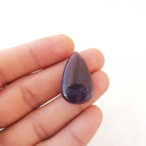 Natural Iolite Pear Cabochon: 19.9 Carat Gemstone (30x18x5 MM) Natural Iolite Pear Cabochon: 19.9 Carat Gemstone (30x18x5 MM)