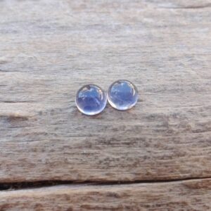 Pair Small Iolite Round Cabochons 5x3mm Pair Small Iolite Round Cabochons 5x3mm