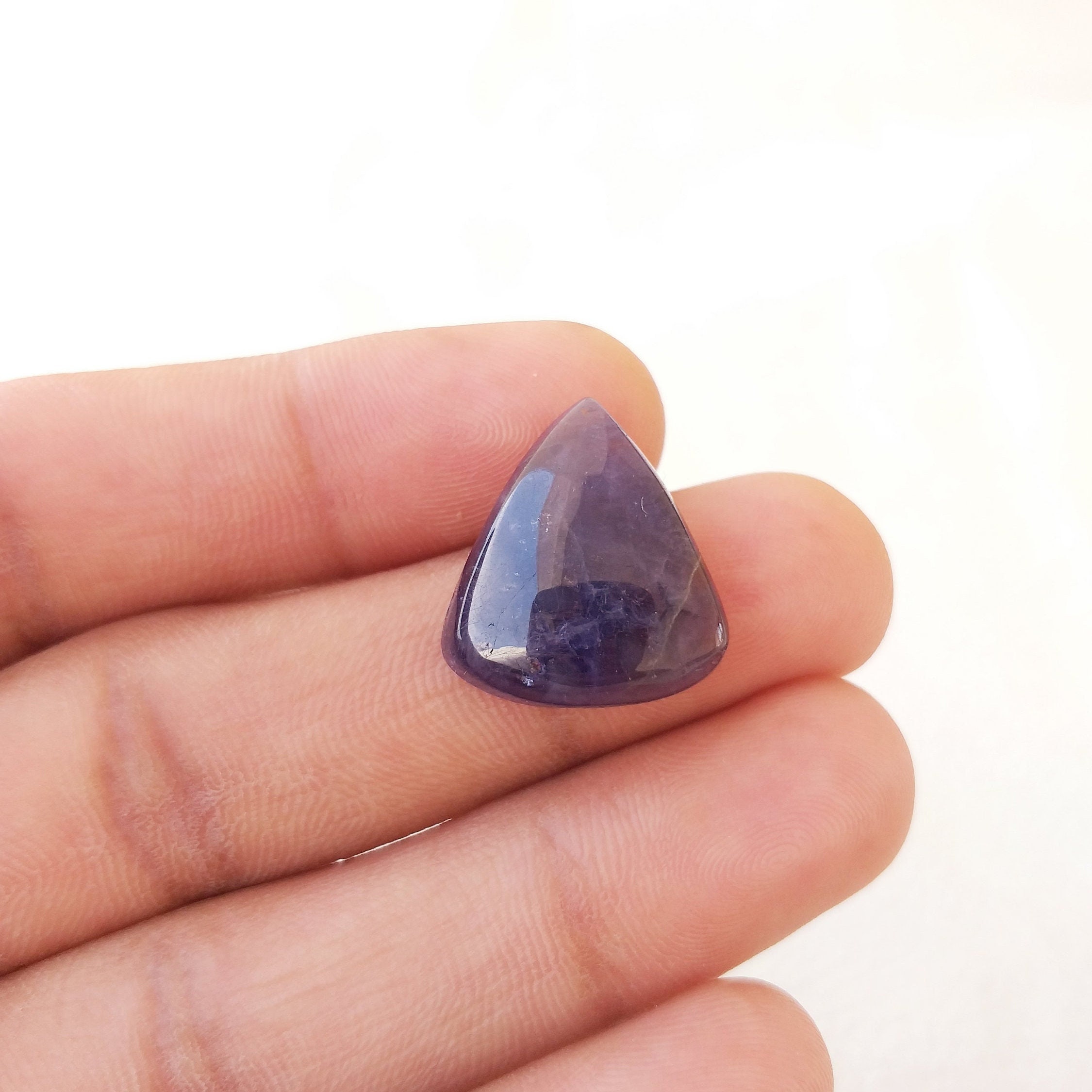 Pear Iolite Cabochon: 16.6 Carat Natural Gemstone (20x18x7 Mm)