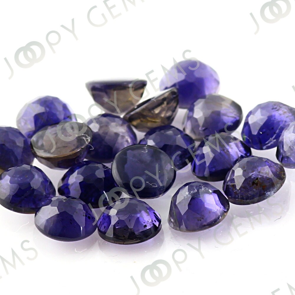 Iolite Rose Cut Cabochon 6mm Round - 1 Cab