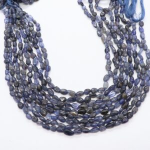 5 Strand AAA Natural Iolite Smooth Uneven Shape Nuggets Beads, 5x7-6x9 MM Iolite Gemstone Beads, 13 Inch Tumble Beads Strand
