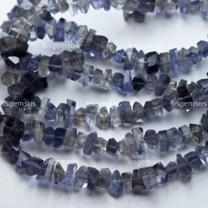 7 Inch Strand,Natural Iolite Faceted Fancy Nuggets  Shape Size 7-8mm