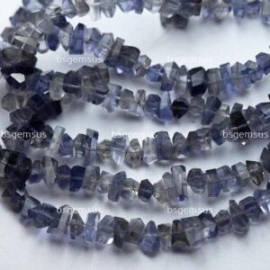7 Inch Strand,Natural Iolite Faceted Fancy Nuggets  Shape Size 7-8mm