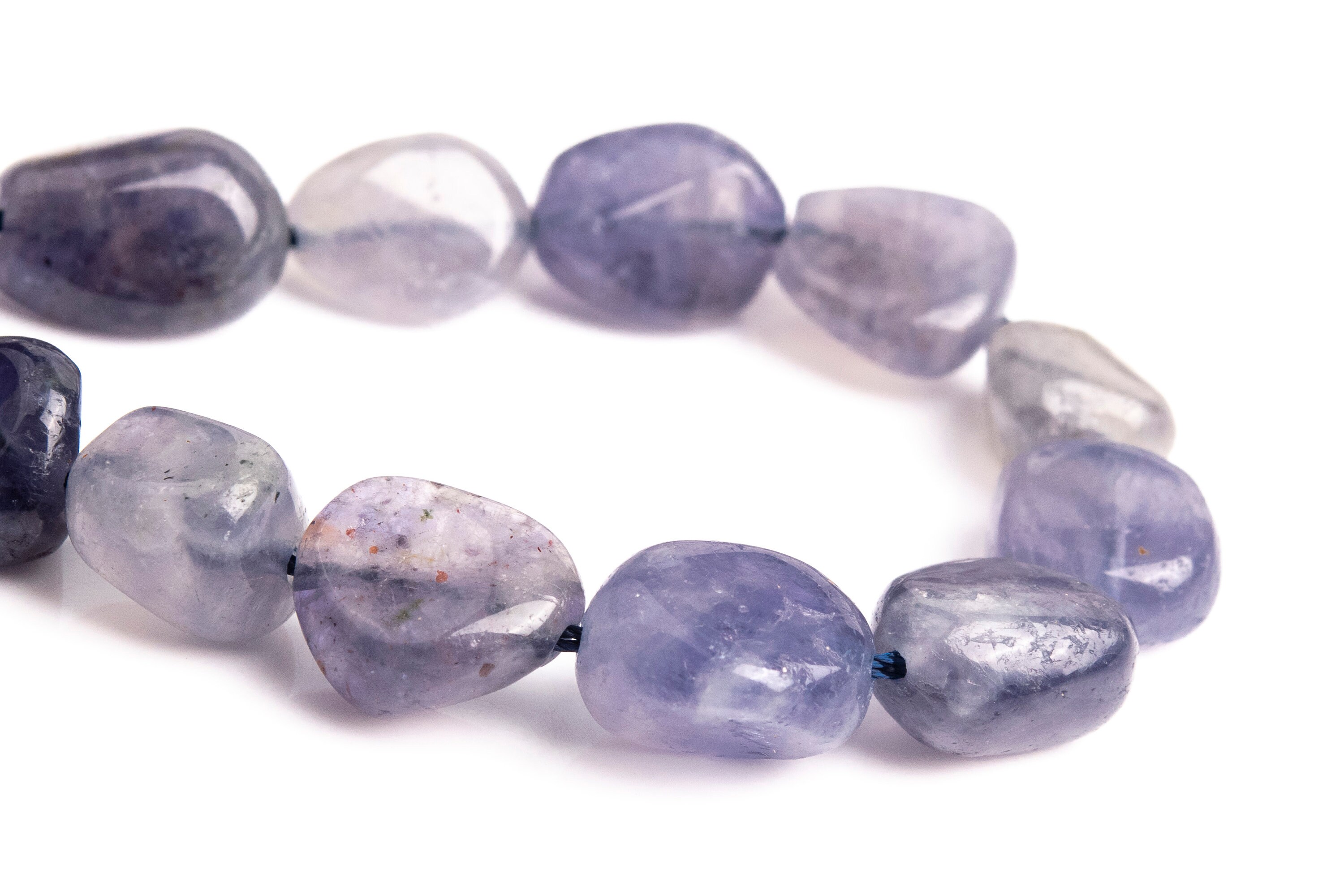 8-10mm Light Color Iolite Beads Pebble Nugget Grade A Genuine Natural Gemstone Half Strand Loose Beads 7.5" Bulk Lot Options (108034h-2618)