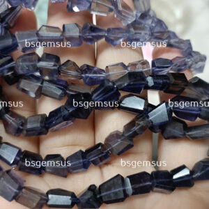 8 Inch Strand, Natural Iolite Faceted Fancy Nuggets  Shape Size 8-12mm