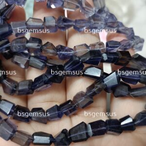 8 Inch Strand, Natural Iolite Faceted Fancy Nuggets  Shape Size 8-12mm