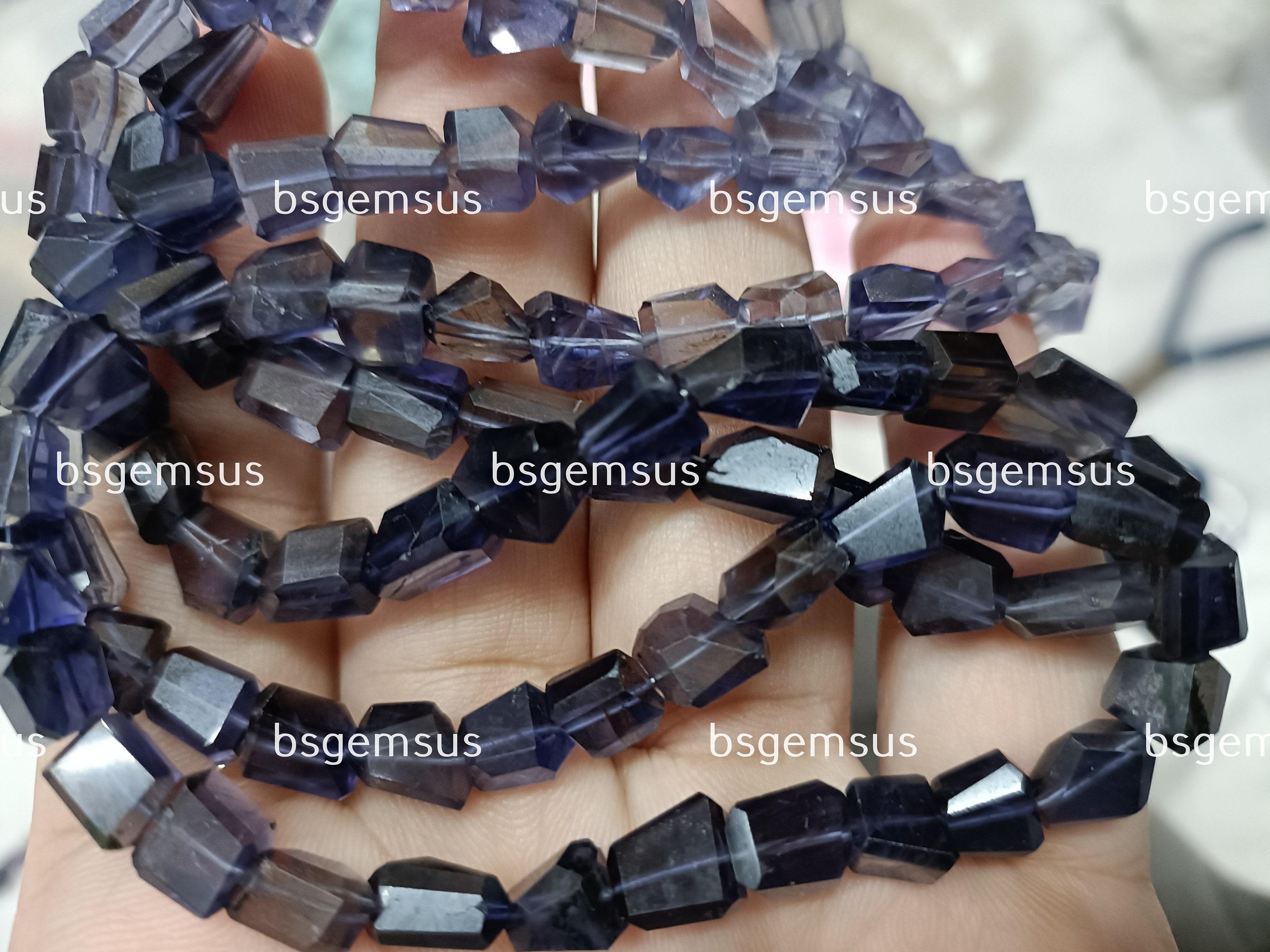 8 Inch Strand, Natural Iolite Faceted Fancy Nuggets Shape Size 8-12mm