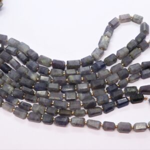 AAA Natural Iolite Faceted Nuggets Shape Gemstone Beads, 8x11 MM Blue Iolite Nuggets, 16" Iolite Tumble Beads For Jewelry Making