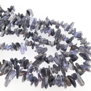 Iolite chip beads. Natural Iolite gemstone beads 5x12mm. Light purple stone beads