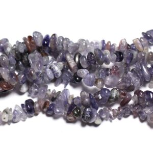 Fil 89cm 340pc env - Perles de Pierre - Iolite Cordiérite Rocailles Chips 5-10mm