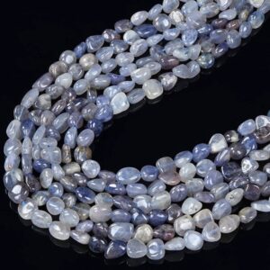 Natural Iolite Gemstone 8-10mm Pebble Nugget Loose Beadsbulk Lot 1,2,6,12 And 50 (d467)