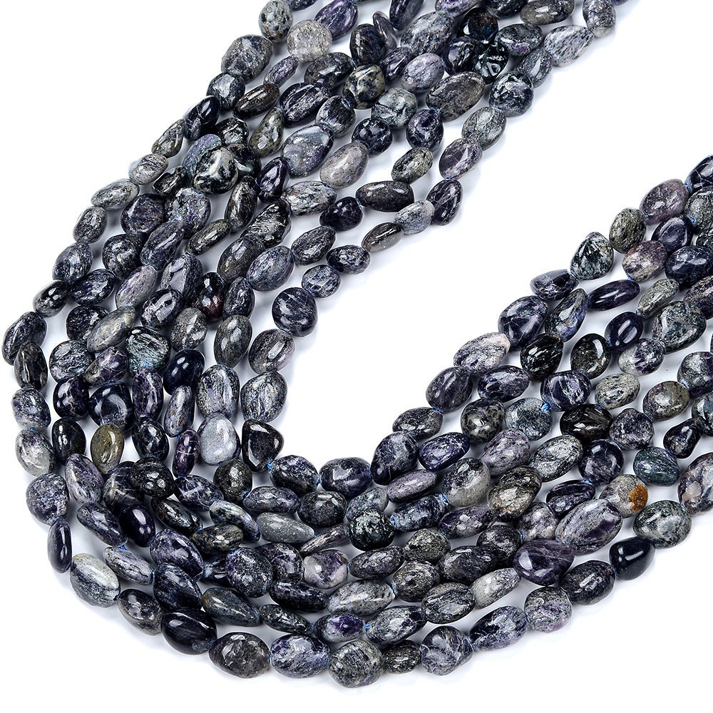 Natural Iolite Gemstone Pebble Nugget 8-9mm 8-10mm Loose Beads (d413) Natural Iolite Gemstone Pebble Nugget 8-9mm 8-10mm Loose Beads (d413)