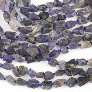 Natural New Organic Cut Matte Rough Raw Unpolished Iolite Cordierite Nugget Beads 15.5" Strand Gemstone Beads