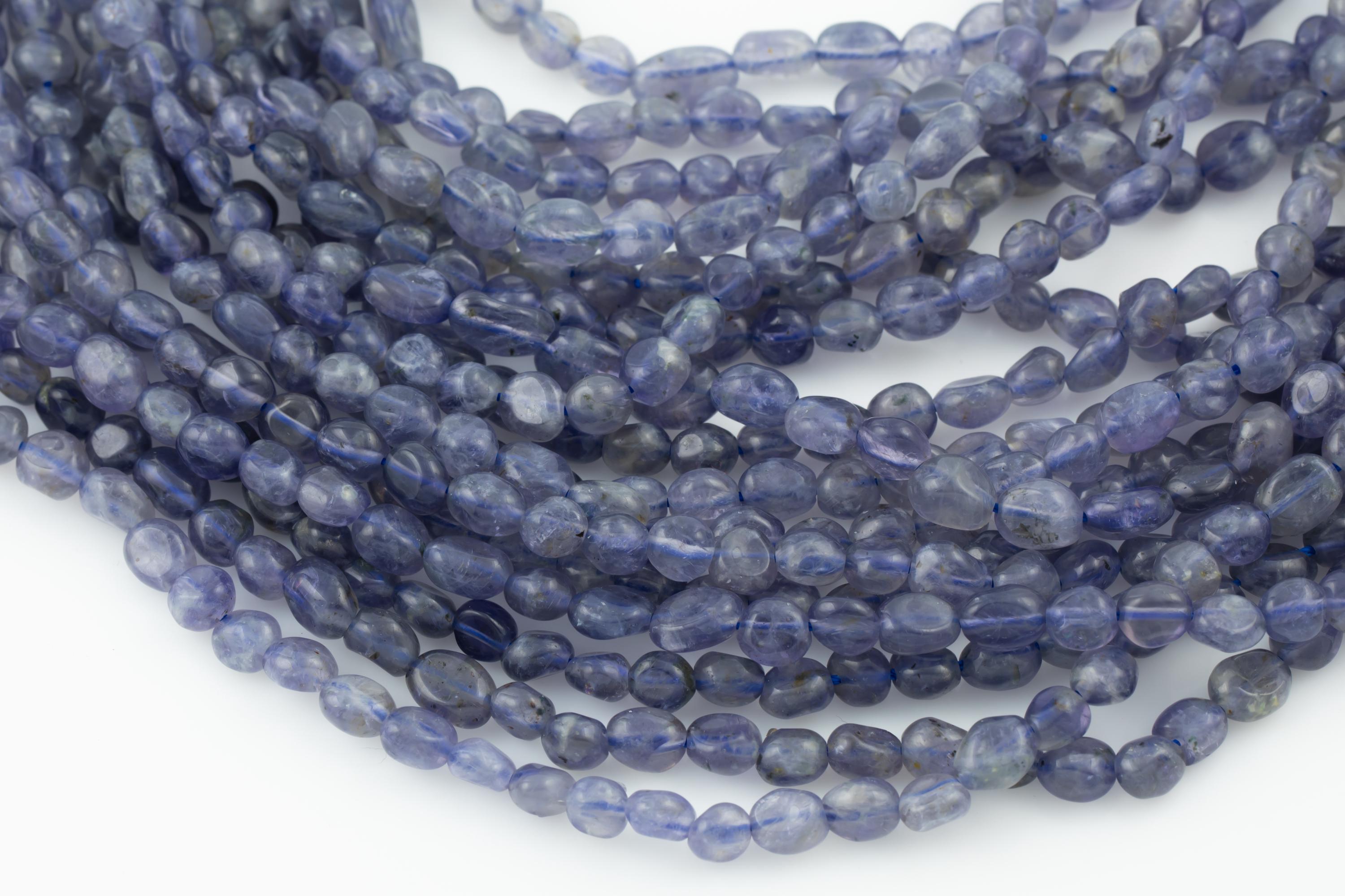 Natural Iolite Nuggets Beads - Around 5x8mm In Dimensions -16 Inch Strand - Wholesale Pricing Gemstone Beads
