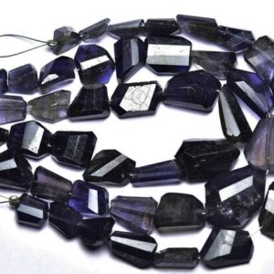 Iolite Nuggets Beads - 7 Inches - Natural Faceted Iolite Nuggets - Size Is 8 - 15 Mm #2525