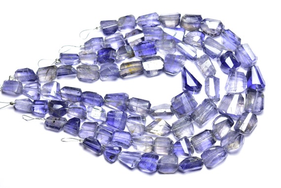 Iolite Nuggets Beads - 8 Inches - Natural Amazing Beautiful Faceted Iolite Nuggets- Size Is 7x9 - 10x15 Mm #2736