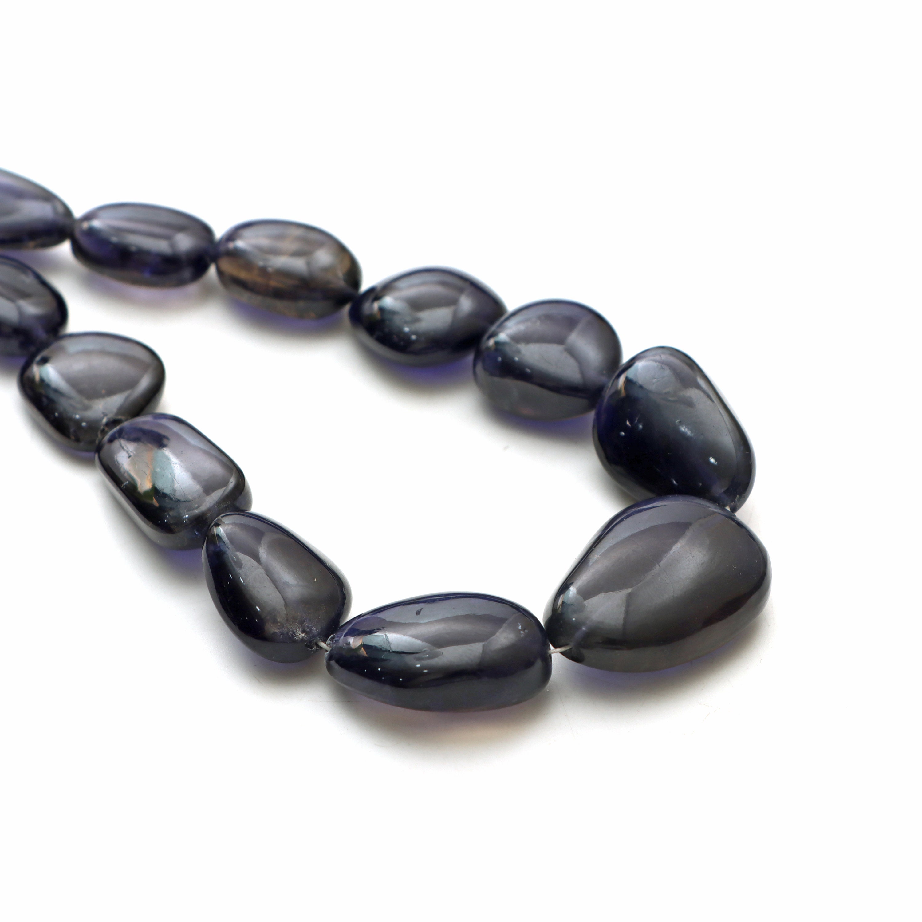 Iolite Smooth Tumble Beads, 11x16 Mm To 21x29 Mm, Iolite Jewelry Making Beads, Plain Iolite Tumble, 19.5 Inches Strand, Price Per Strand.
