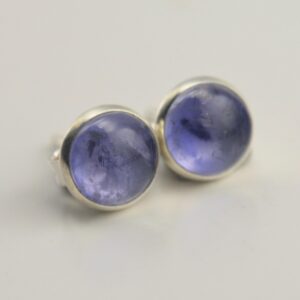 Iolite 6mm Sterling Silver Stud Earrings Pair