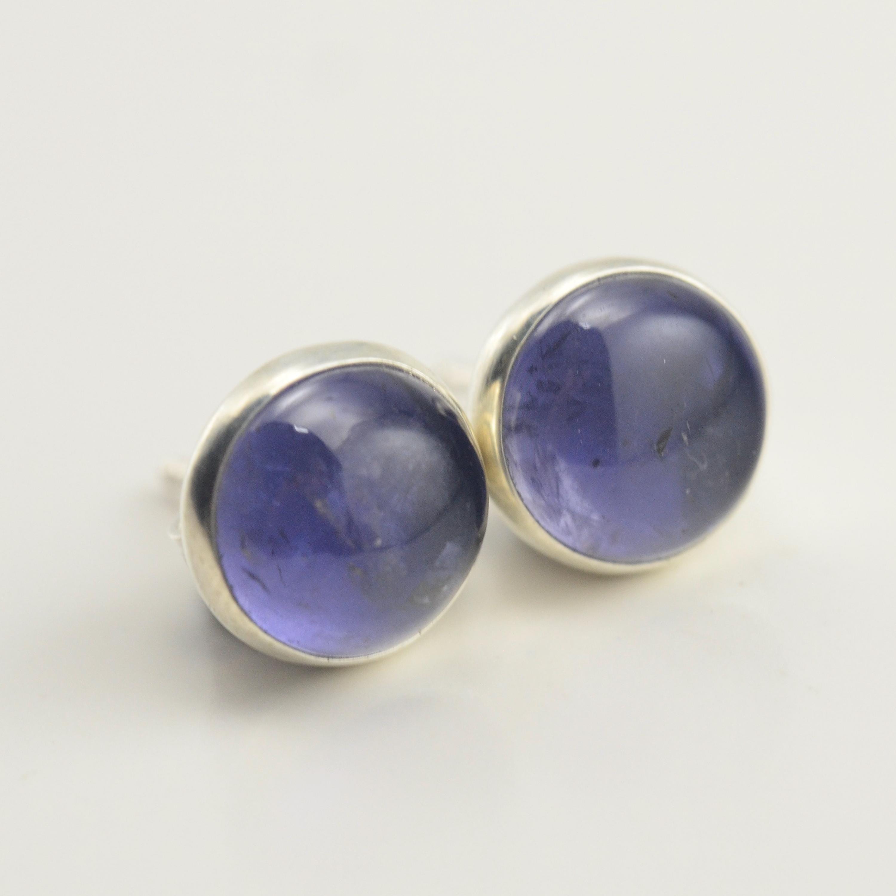 Iolite 7mm Sterling Silver Stud Earrings Pair Iolite 7mm Sterling Silver Stud Earrings Pair