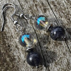 Iolite & Angel Aura Healing Stone Earrings!