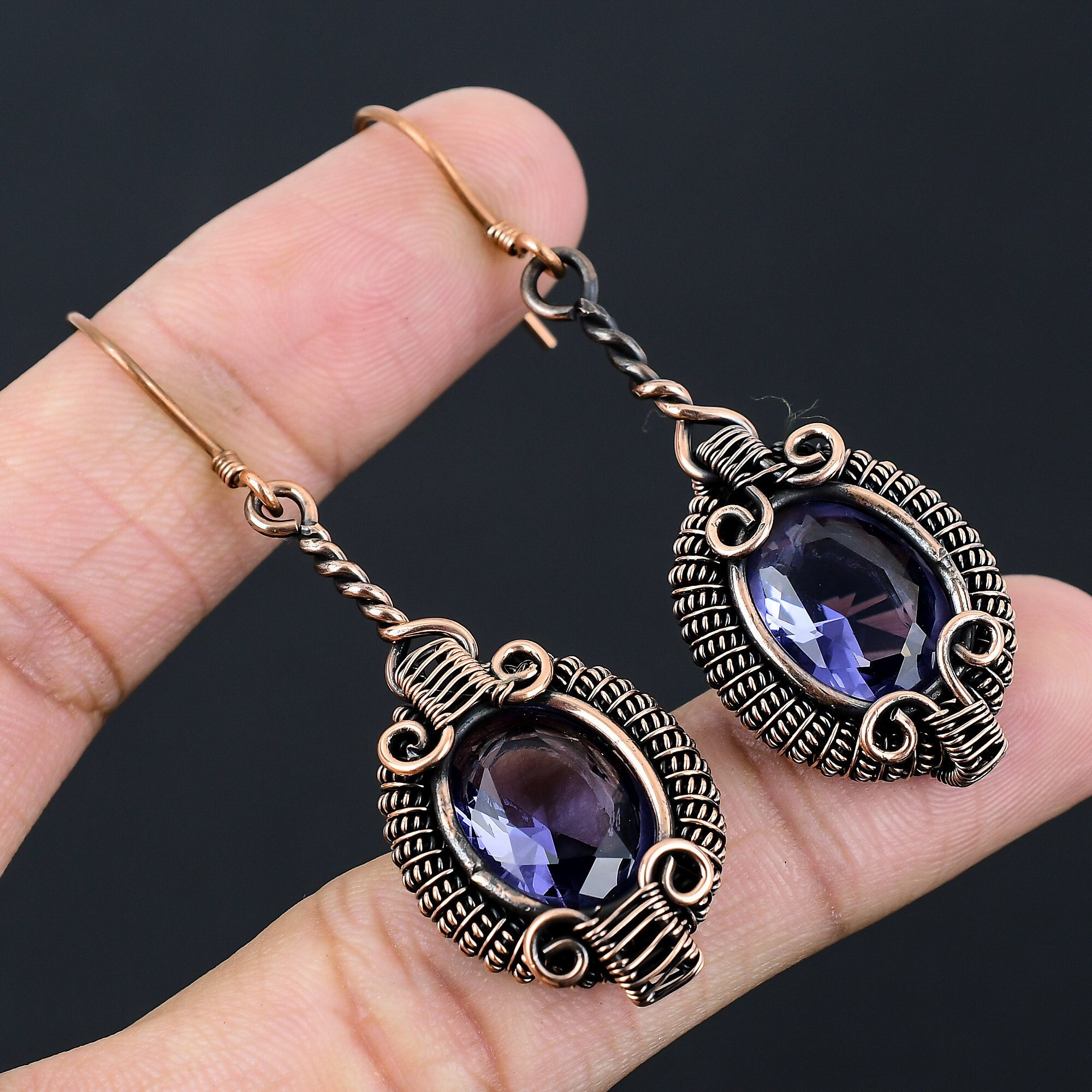 Iolite Earrings Copper Wire Wrapped Earrings Iolite Gemstone Earrings Handmade Jewelry Dangle Earrings Iolite Jewelry Christmas Gift For Her Iolite Earrings Copper Wire Wrapped Earrings Iolite Gemstone Earrings Handmade Jewelry Dangle Earrings Iolite Jewelry Christmas Gift For Her