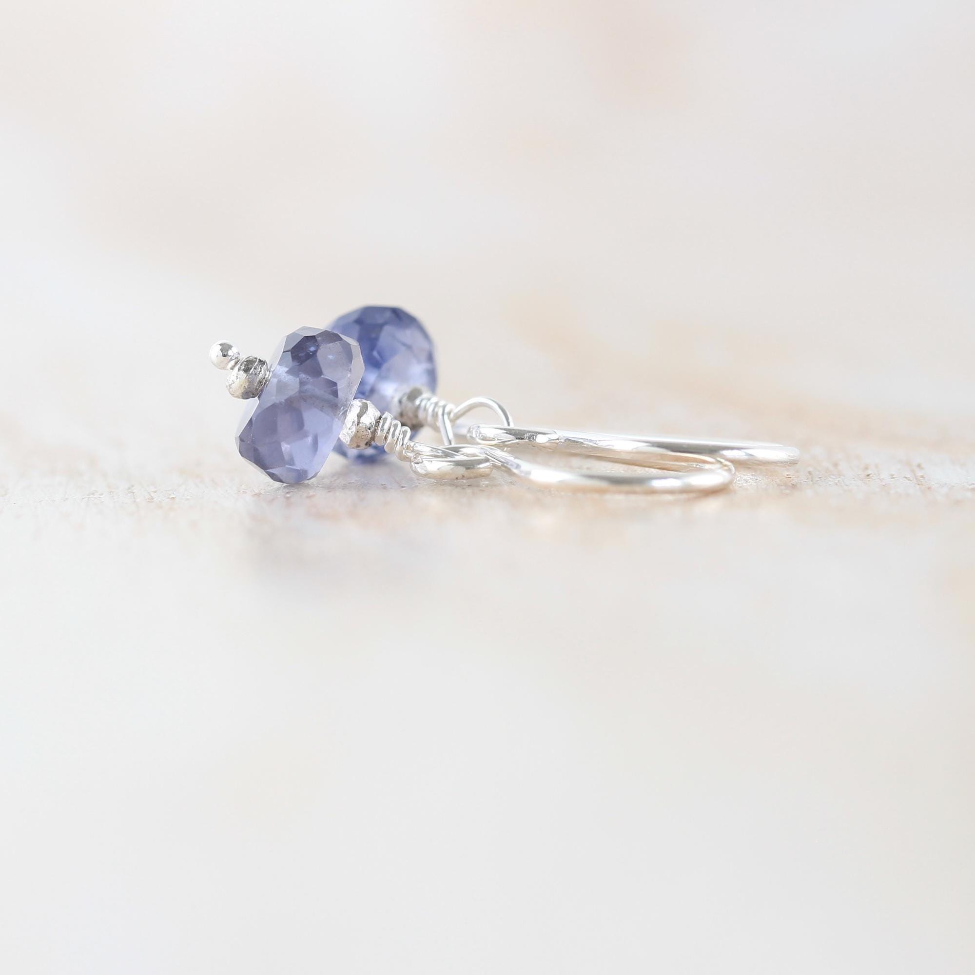 Iolite Dainty Drop Earrings In Sterling Silver, 14kt Gold Or Rose Gold Filled, Aaa Water Sapphire Gemstone. Minimalist Jewelry For Women Iolite Dainty Drop Earrings In Sterling Silver, 14kt Gold Or Rose Gold Filled, Aaa Water Sapphire Gemstone. Minimalist Jewelry For Women
