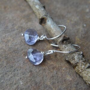 Iolite Dangle Earrings Sterling Silver