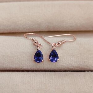 Natural Iolite Earrings, 925 Sterling Silver Earrings, Pear Cut Iolite Earrings, Iolite Drop Earrings, Iolite Tear Drop Silver Earrings