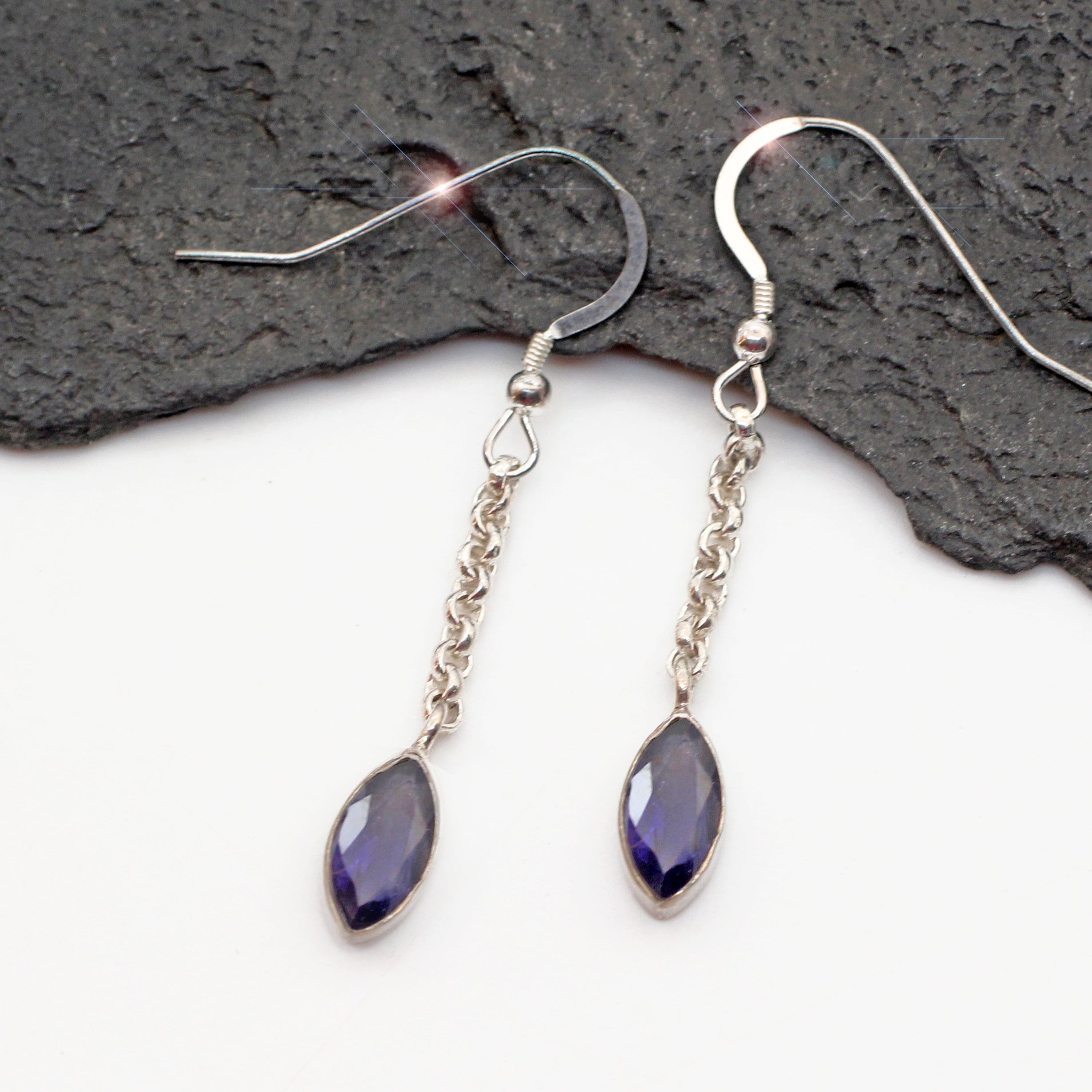 Periwinkle - Beautiful Iolite Sterling Silver Earrings