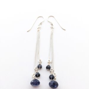 Sterling Silver And Iolite Earrings