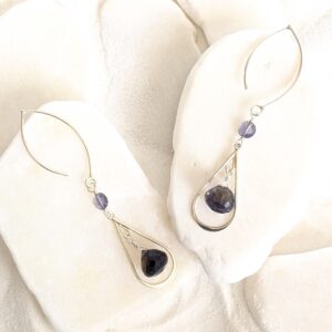 Sterling Silver And Iolite Earrings