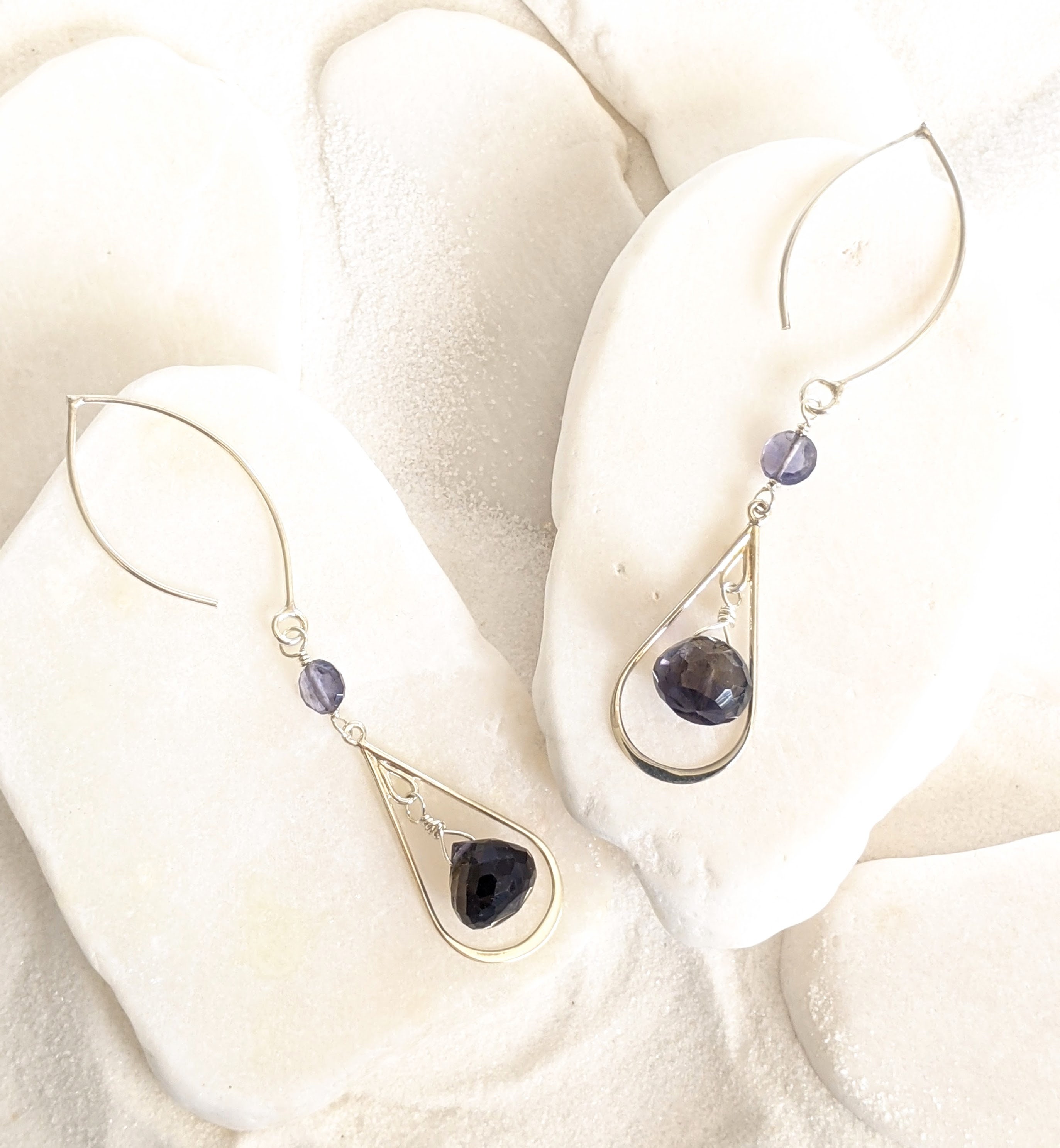 Sterling Silver And Iolite Earrings
