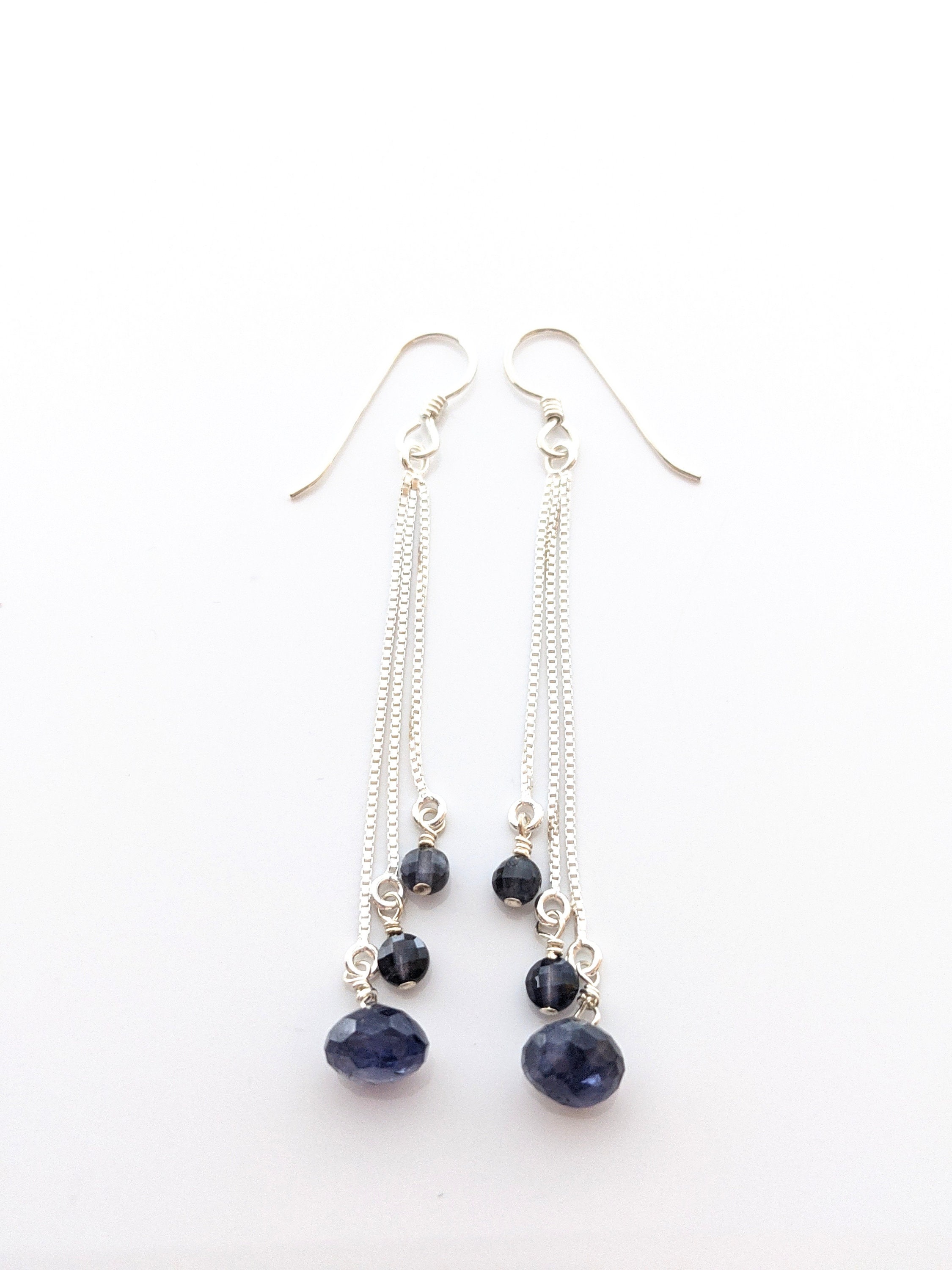 Sterling Silver And Iolite Earrings