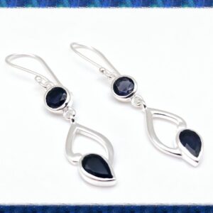 Iolite Earrings Sterling Silver - Purple Iolite Earrings - Iolite Silver Earrings -- Iolite Jewelry