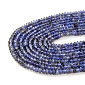 3x2MM Deep Iolite Gemstone Grade AAA Bicone Faceted Rondelle Saucer Loose Beads BULK LOT 1,2,6,12 and 50 (P1) 3x2MM Deep Iolite Gemstone Grade AAA Bicone Faceted Rondelle Saucer Loose Beads BULK LOT 1,2,6,12 and 50 (P1)