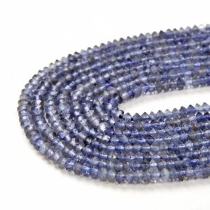 3x2MM Light Iolite Gemstone Grade AAA Bicone Faceted Rondelle Saucer Loose Beads BULK LOT 1,2,6,12 and 50 (P1) 3x2MM Light Iolite Gemstone Grade AAA Bicone Faceted Rondelle Saucer Loose Beads BULK LOT 1,2,6,12 and 50 (P1)