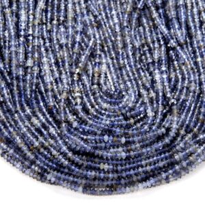3X2MM Natural Iolite Gemstone Grade AA Bicone Faceted Rondelle Saucer Beads 15.5 inch Full Strand BULK LOT 1,2,6,12 and 50 (80009466-P34) 3X2MM Natural Iolite Gemstone Grade AA Bicone Faceted Rondelle Saucer Beads 15.5 inch Full Strand BULK LOT 1,2,6,12 and 50 (80009466-P34)