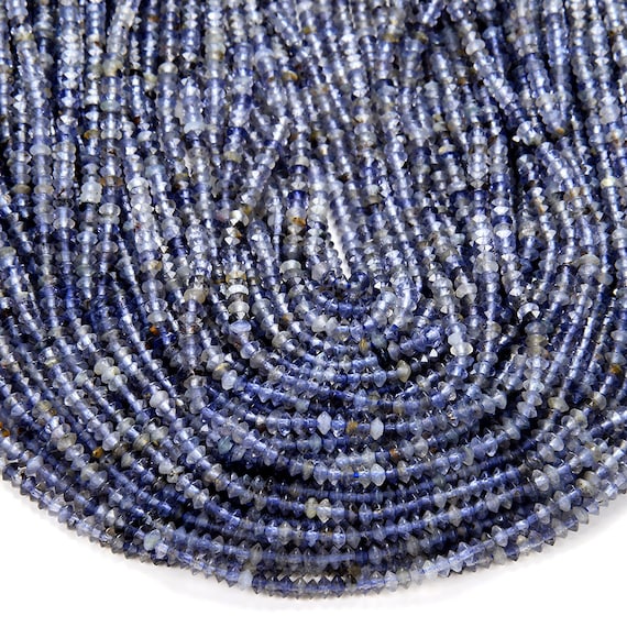 3x2mm Natural Iolite Gemstone Grade Aa Bicone Faceted Rondelle Saucer Beads 15.5 Inch Full Strand Bulk Lot 1,2,6,12 And 50 (80009466-p34)