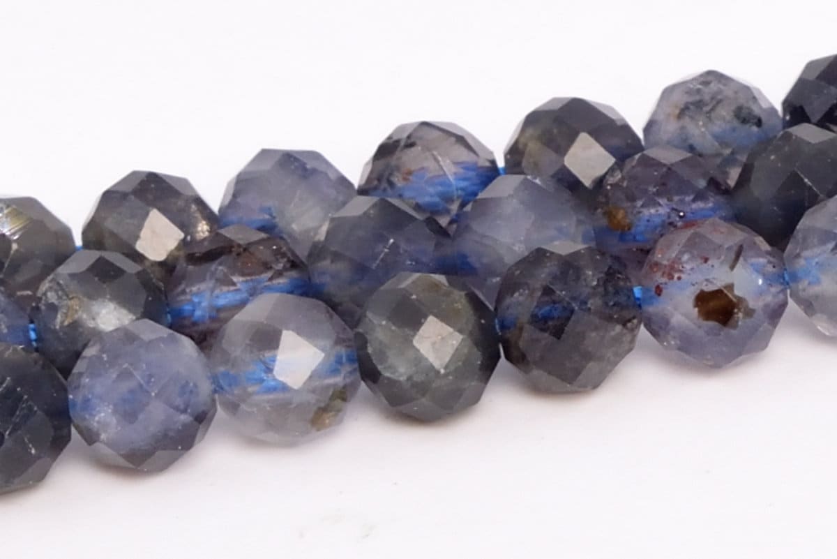 5mm Deep Color Iolite Beads Grade A Genuine Natural Gemstone Faceted Round Loose Beads 15.5" / 7.5" Bulk Lot Options (109060)