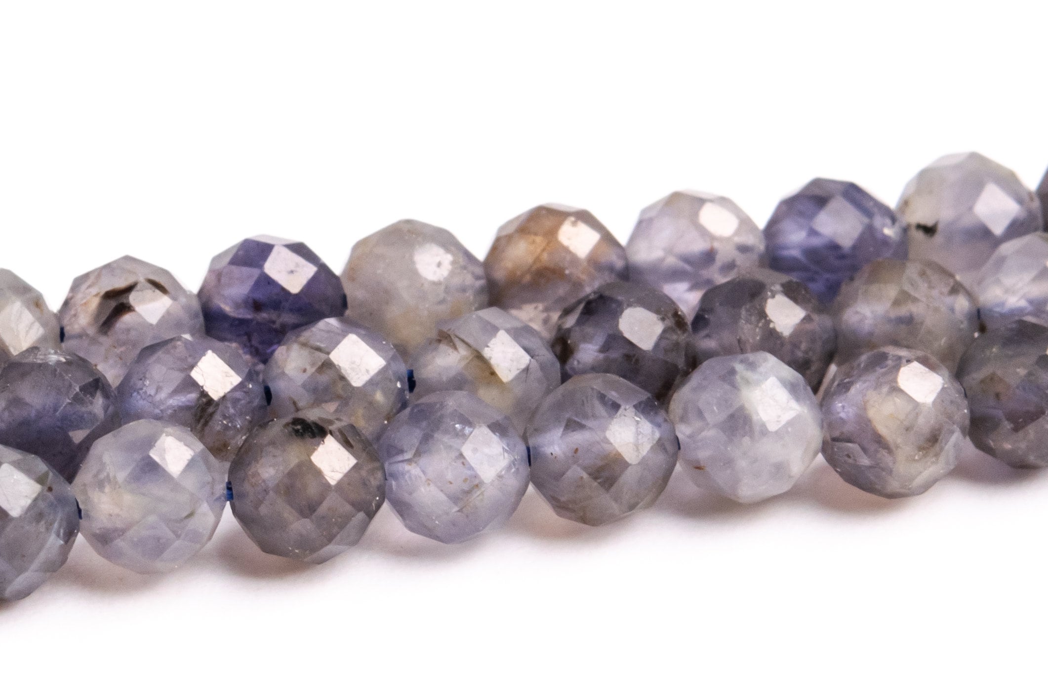 5mm Gray Purple Iolite Beads Grade A Genuine Natural Gemstone Faceted Round Loose Beads 15.5" 7.5" Bulk Lot Options (118943)