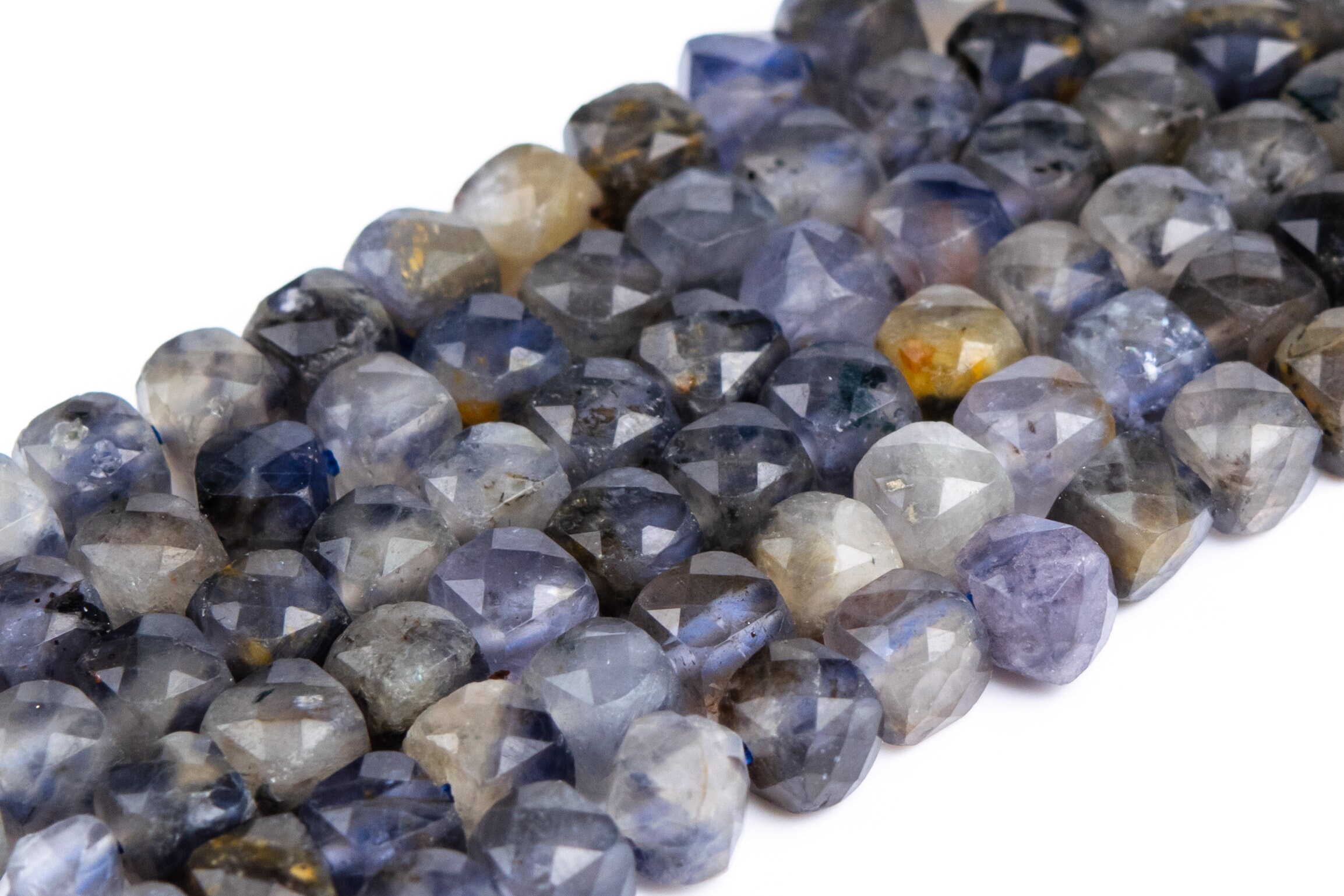 5x5mm Multicolor Iolite Beads Faceted Cube Grade A Genuine Natural Gemstone Loose Beads 15.5" / 7.5" Bulk Lot Options (116877)