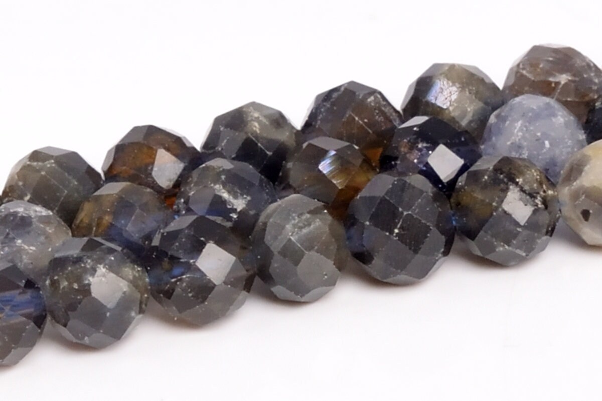 6mm Deep Color Iolite Beads Grade Ab Genuine Natural Gemstone Half Strand Faceted Round Loose Beads 7.5" Bulk Lot Options (109062h-2853)