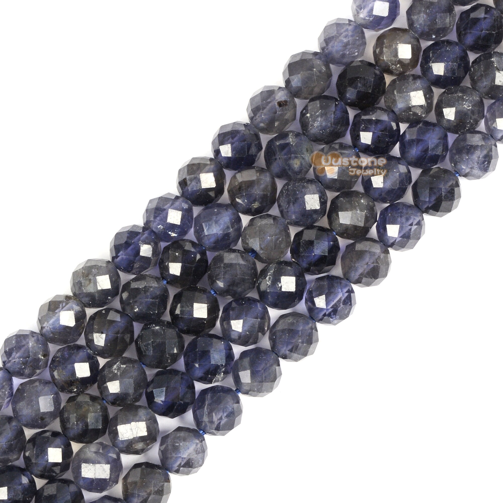 6mm Faceted Iolite Round Ball Loose Beads Diy Jewelry Making Beads Strand 15.5-16"