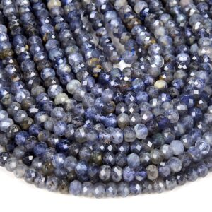 6X4MM Natural Iolite Gemstone Grade AA Micro Faceted Rondelle Loose Beads BULK LOT 1,2,6,12 and 50 (P37) 6X4MM Natural Iolite Gemstone Grade AA Micro Faceted Rondelle Loose Beads BULK LOT 1,2,6,12 and 50 (P37)