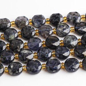8MM Black Blue Iolite Beads Grade AA Genuine Natural Gemstone Faceted Coin Loose Beads 15"/7.5" Bulk Lot Options 8MM Black Blue Iolite Beads Grade AA Genuine Natural Gemstone Faceted Coin Loose Beads 15"/7.5" Bulk Lot Options
