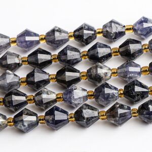 8MM Black Purple Iolite Beads Grade AA Genuine Natural Gemstone Bicone Faceted Loose Beads 15"/7.5" Bulk Lot Options (126723) 8MM Black Purple Iolite Beads Grade AA Genuine Natural Gemstone Bicone Faceted Loose Beads 15"/7.5" Bulk Lot Options (126723)