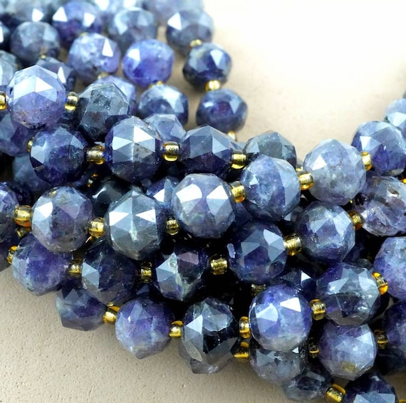 Iolite Beads (rondelle)(triangle-faceted)(10x8mm)(15.5"strand)